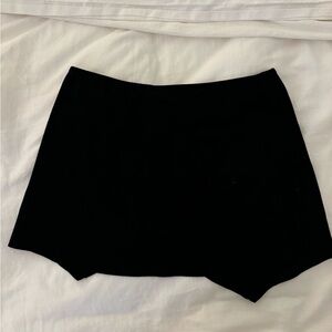 Black suede mini skort